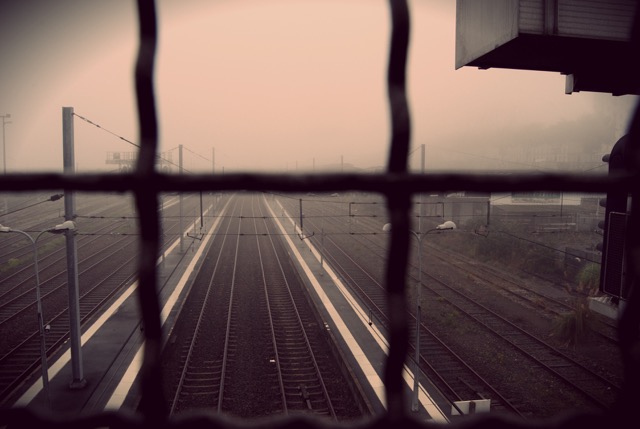 gare temps gris